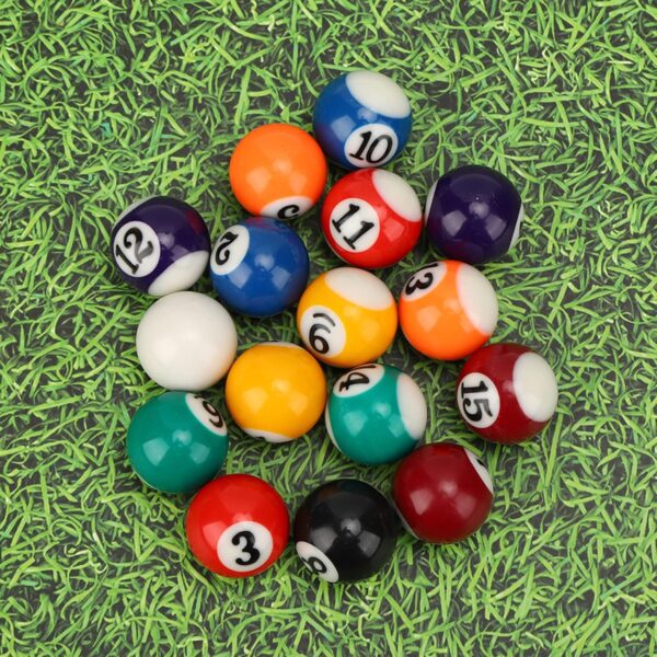 16PCS Mini Billiard Balls Set, 2.5cm/0.98inch Mini Pool Ball Set, Resin Children Billiard Ball, for Recreation Games - Image 6