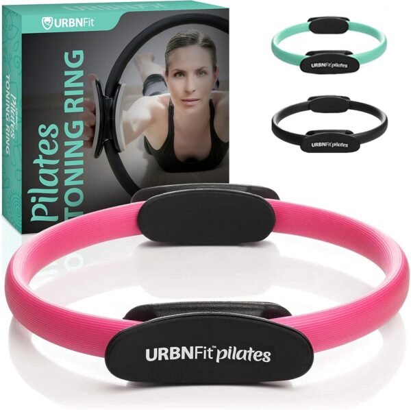 URBNFit Pilates Ring - 12" Magic Circle w/Dual Grip, Foam Pads for Inner Thigh Workout, Toning, Fitness & Pelvic Floor Exercise - Yoga Rings w/Bonus Exercise Guide - Image 2