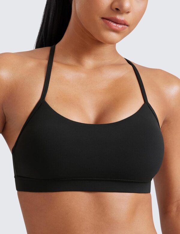 CRZ YOGA Butterluxe Womens Y Back Sports Bra - Padded Racerback Low Impact Spaghetti Thin Strap Workout Yoga Top - Image 6