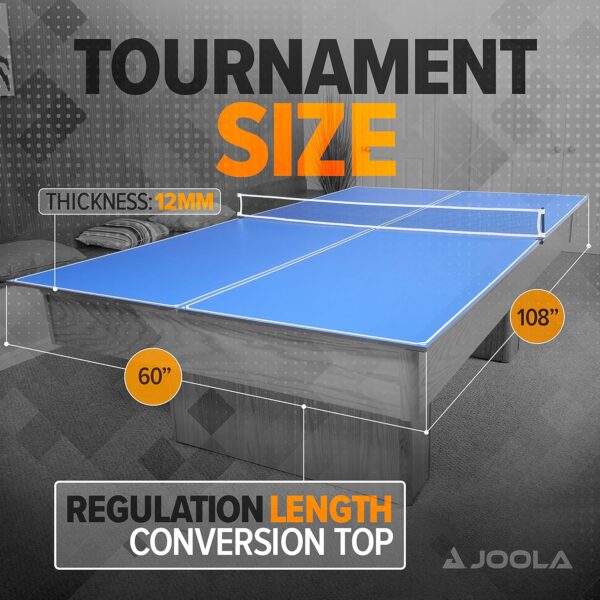 JOOLA Ping Pong Conversion Top with Net Set for Billiard and Pool Tables - Regulation Top Converts Billiards into Ping Pong Table - Includes Foam Padding for Protection - Steel Frame Option - Image 3