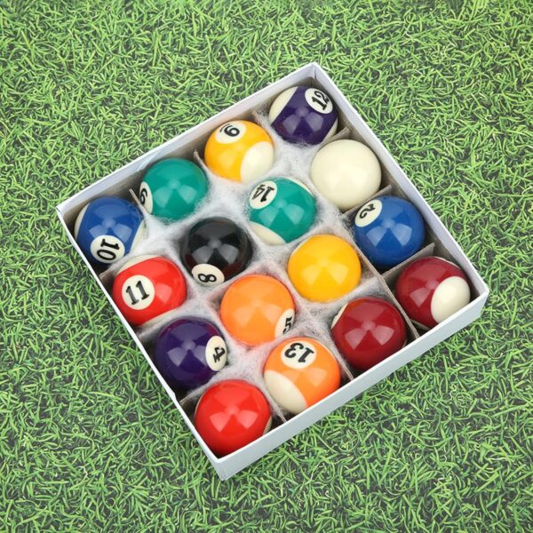 Mini Pool Balls，Small Size Billiard Table Ball Set American Style Pool Cue Balls Complete 16 Professional Billiards Resin Full Toy kit Accessories 1.5in Replacement Family Game Sports Children Kids - Image 8