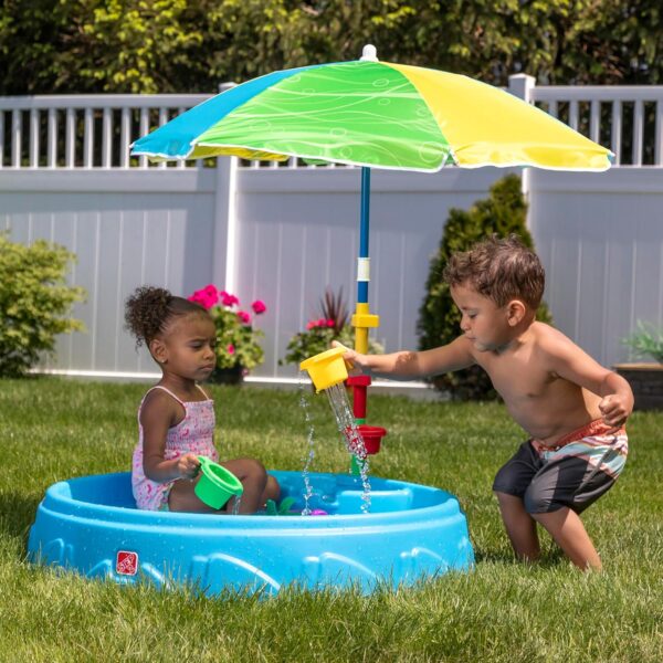 Step2 Play & Shade Pool, Kids Activity Pool with Umbrella, Summer Outdoor Toys, 7 Piece Toy Accessories, For Toddlers 2+ Years Old - Image 8