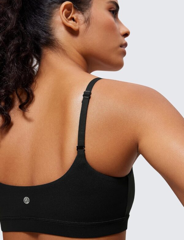 CRZ YOGA Womens Butterluxe Adjustable Spaghetti Strap Sports Bra - Scoop Neck Wireless Padded Yoga Workout Crop Top - Image 6